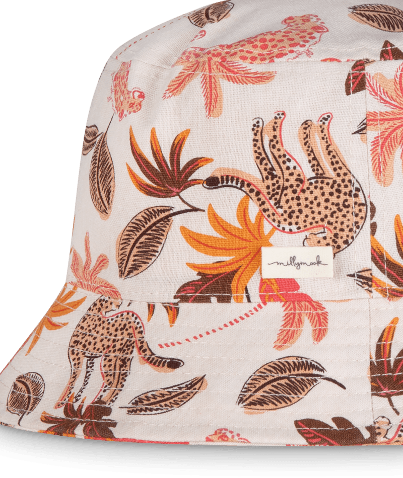 Millymook Baby Girls Bucket Hat - Orange Tropical Pattern Print - Jasmine